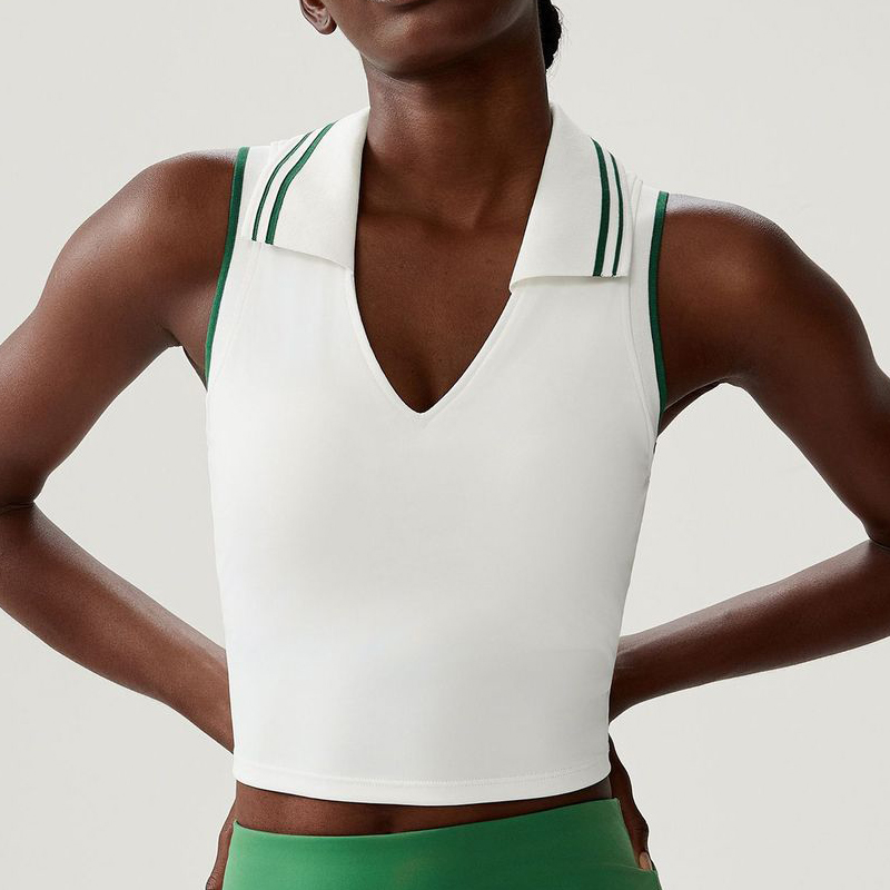 Crop Top Crochet - Dames Fitness Yoga Top Mouwloos Slim