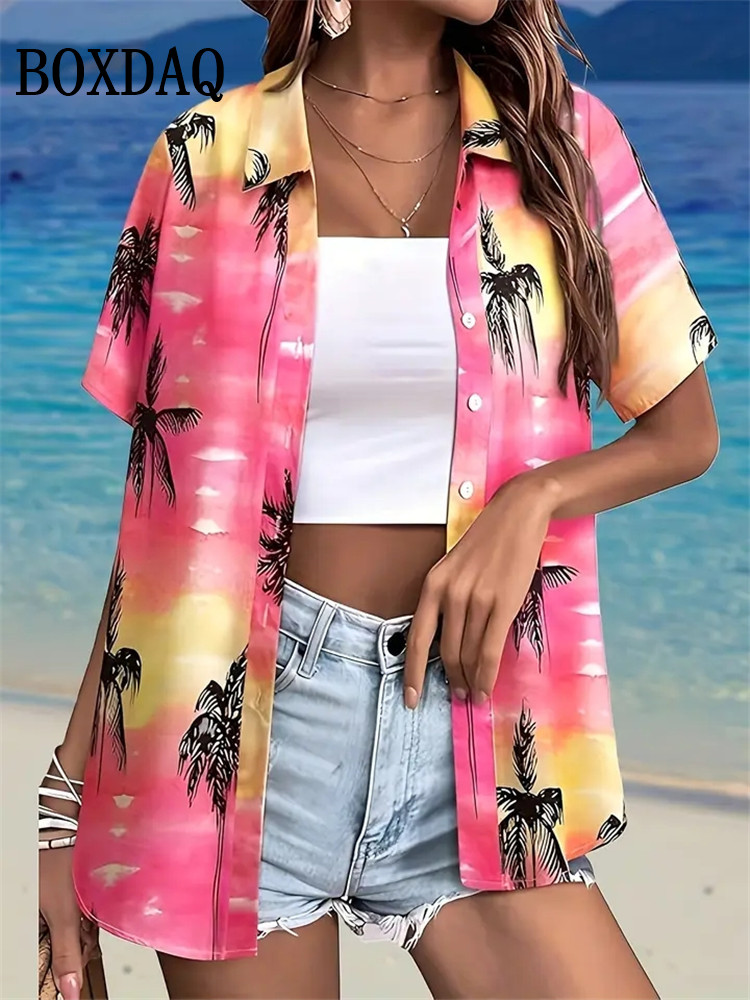 Romper Floral Print - Zomer Mode Vrouwen Blouse Hawaiiaanse Kokospalm