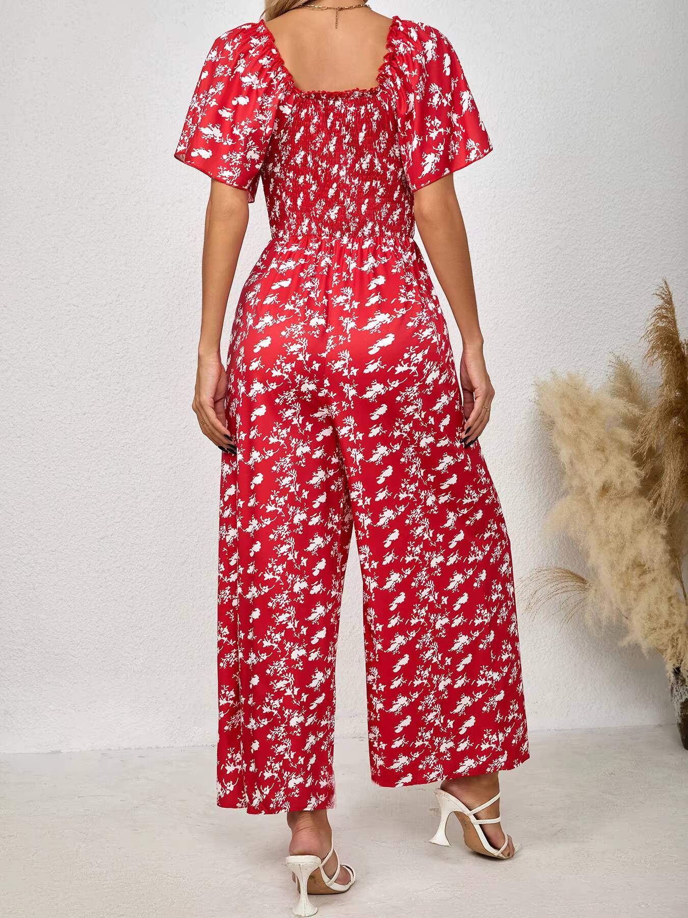 Rode jumpsuit voor dames, bloe - Romper Floral Print recensie en prijs