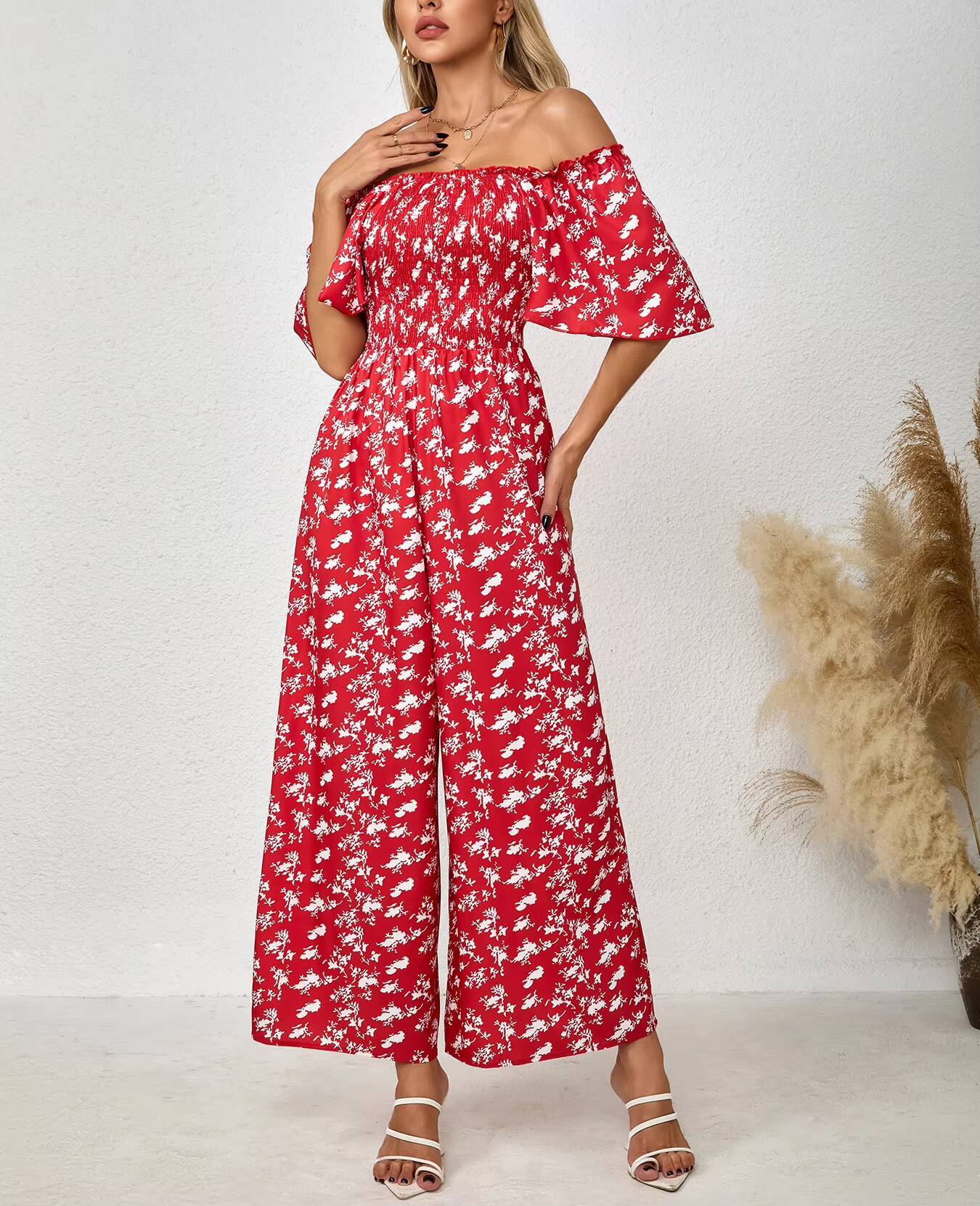 Rode jumpsuit voor dames, bloe - Romper Floral Print recensie en prijs