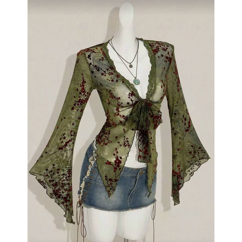 MEXZT Vintage Bloemen Mesh Shi - Romper Floral Print recensie en prijs
