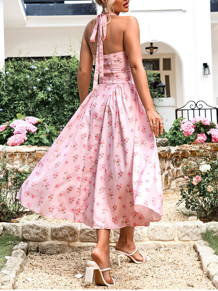 NewAsia Dames Halter Backless  - Midi Skirt Floral recensie en prijs