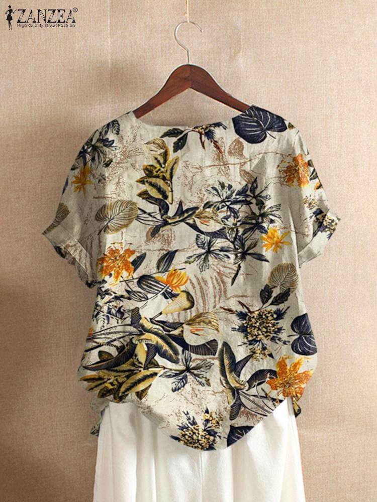 ZANZEA Vrouwen Katoenen Shirt  - Romper Floral Print recensie en prijs