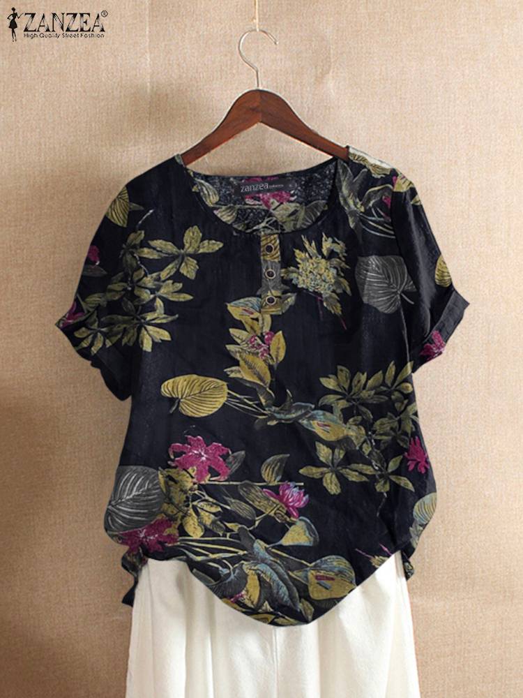 ZANZEA Vrouwen Katoenen Shirt  - Romper Floral Print recensie en prijs